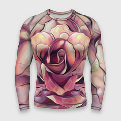 Рашгард мужской Крупная роза маслом, цвет: 3D-принт