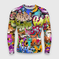 Рашгард мужской Надпись и краска граффити, цвет: 3D-принт