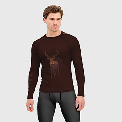 Рашгард мужской Силуэт оленя с осенним лесом, цвет: 3D-принт — фото 2