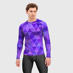 Рашгард мужской Фиолетовые фигуры, цвет: 3D-принт — фото 2