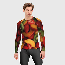 Рашгард мужской Фруктово ягодный фон, цвет: 3D-принт — фото 2