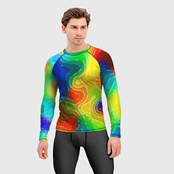 Рашгард мужской Разноцветная абстрактная композиция, цвет: 3D-принт — фото 2
