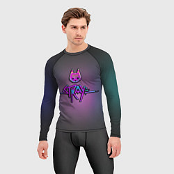 Рашгард мужской Stray logo neon, цвет: 3D-принт — фото 2