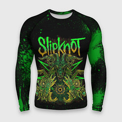 Рашгард мужской Slipknot green satan, цвет: 3D-принт