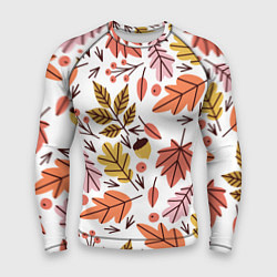 Рашгард мужской Осенний паттерн - листья, цвет: 3D-принт