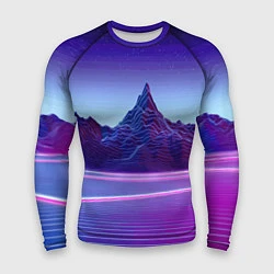 Рашгард мужской Neon mountains - Vaporwave, цвет: 3D-принт