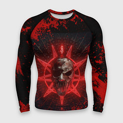 Рашгард мужской Slipknot red satan star, цвет: 3D-принт