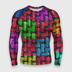 Рашгард мужской Грубая вязка - цветная клетка - fashion 2044, цвет: 3D-принт