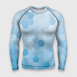 Рашгард мужской Светло-синяя текстура-паттерн, цвет: 3D-принт