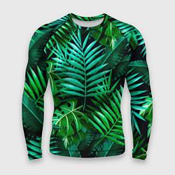 Рашгард мужской Тропические растения - текстура, цвет: 3D-принт