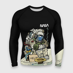 Рашгард мужской NASA - Help! Astronaut - Joke, цвет: 3D-принт