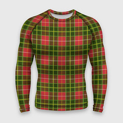 Мужской рашгард Ткань Шотландка красно-зелёная