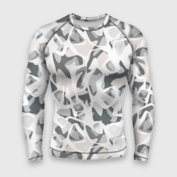 Рашгард мужской Абстрактный пятнистый узор Камуфляж зимний, цвет: 3D-принт