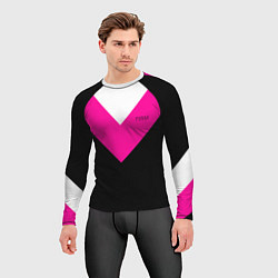 Рашгард мужской FIRM черный с розовой вставкой, цвет: 3D-принт — фото 2