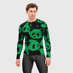 Рашгард мужской Panda green pattern, цвет: 3D-принт — фото 2