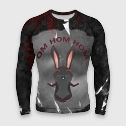 Рашгард мужской Черный кролик ом ном ном, цвет: 3D-принт
