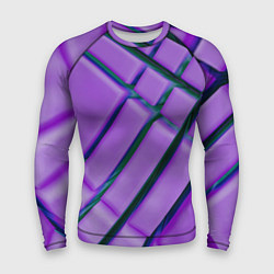 Рашгард мужской Фиолетовый фон и тёмные линии, цвет: 3D-принт