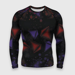 Рашгард мужской Красные и синие треугольники, цвет: 3D-принт