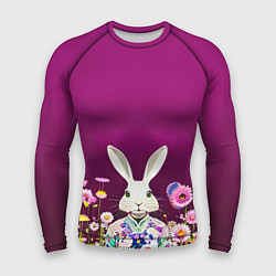 Рашгард мужской Кролик на винном фоне, цвет: 3D-принт