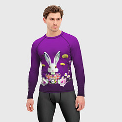 Рашгард мужской Кролик с одуванчиками, цвет: 3D-принт — фото 2