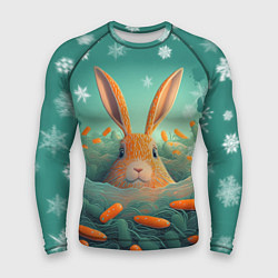 Рашгард мужской Кролик в море моркови, цвет: 3D-принт