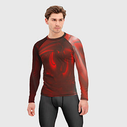 Рашгард мужской Темно красные волны, цвет: 3D-принт — фото 2