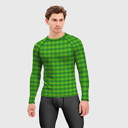 Рашгард мужской Шотландка зеленая крупная, цвет: 3D-принт — фото 2
