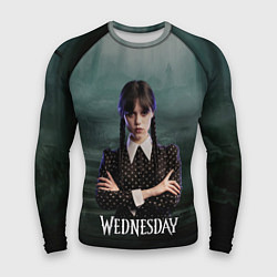 Рашгард мужской Уэнсдэй пустой лес, цвет: 3D-принт