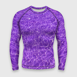 Рашгард мужской Абстрактные фиолетовые волны воды, цвет: 3D-принт