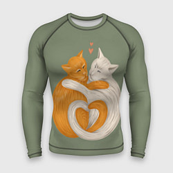 Рашгард мужской Любовь котов сердце, цвет: 3D-принт