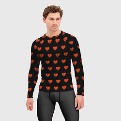 Рашгард мужской Разбитые сердца на черном фоне, цвет: 3D-принт — фото 2