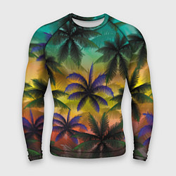 Рашгард мужской Кроны пальм, Багамы, цвет: 3D-принт