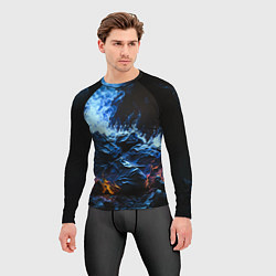 Рашгард мужской Огонь и неоновый дым, цвет: 3D-принт — фото 2