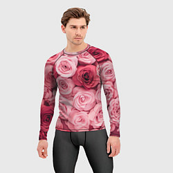 Рашгард мужской Чайная пыльная роза - нежно розовый цветок, цвет: 3D-принт — фото 2