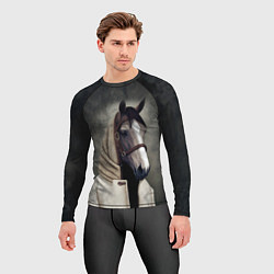 Рашгард мужской Конь в пальто в прямом смысле, цвет: 3D-принт — фото 2