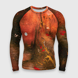 Рашгард мужской Абстрактный красный туман и краски, цвет: 3D-принт
