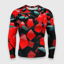 Рашгард мужской Черно красные кубы, цвет: 3D-принт