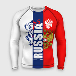 Мужской рашгард Russia national team: white blue red