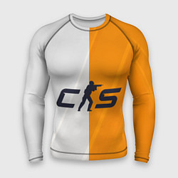 Мужской рашгард Counter Strike 2 White Orange Stripes