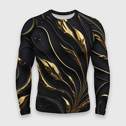 Рашгард мужской Золотой орнамент на черном, цвет: 3D-принт