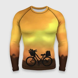 Рашгард мужской Велосипед на закате, цвет: 3D-принт