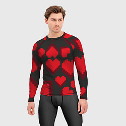 Рашгард мужской Pixel hearts, цвет: 3D-принт — фото 2