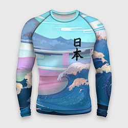 Рашгард мужской Japan - landscape - waves, цвет: 3D-принт