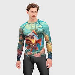 Рашгард мужской Рыбка в озере, цвет: 3D-принт — фото 2