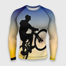 Рашгард мужской Прыжок велосипедиста, цвет: 3D-принт