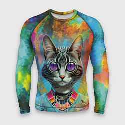 Рашгард мужской Cat fashionista - neural network, цвет: 3D-принт