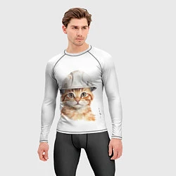 Рашгард мужской Акварельный кот-строитель, цвет: 3D-принт — фото 2