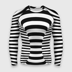 Рашгард мужской Черно-белая иллюзия, цвет: 3D-принт