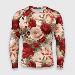 Рашгард мужской Розы паттерн, цвет: 3D-принт