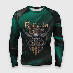 Мужской рашгард Baldurs Gate 3 logo green geometry